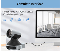 Kamera PTZ Sudut Lebar 12X 1080P 60fps AI Pelacakan Otomatis Kamera Konferensi Video untuk Ruang Rapat Siaran Langsung PoE Langsung dari Pabrik