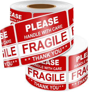 Kích thước tùy chỉnh cấp công nghiệp không thấm nước vận chuyển nhãn dán cảnh báo dễ vỡ cho bao bì vận chuyển nhãn trong suốt - Product Image 1