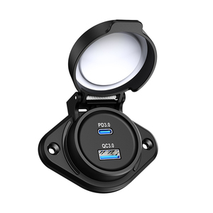 Nhà máy không thấm nước 81W kép cổng 12V 24V Xe Buýt <span class=keywords><strong>USB</strong></span> Một QC3.0 36W Loại C PD 45W nhanh chóng sạc xe hơi ổ cắm - Product Image 2