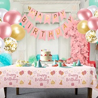 Easy Clean Einweg Party Tischdecke Rechteckige Kunststoff bedruckte Tischdecken für Mädchen Geburtstag Baby Shower