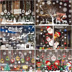 Autocollant de fenêtre Joyeux Noël Décoration pour la maison Décalcomanies murales Noël Père Noël Cadeaux Noël Navidad Bonne Année 2026 - Product Image 3
