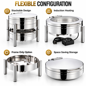 Olla de Acero Inoxidable Redonda de 6L de Lujo con Tapa para Restaurantes de Alta Gama y Buffets de Hoteles Cinco Estrellas - Product Image 5