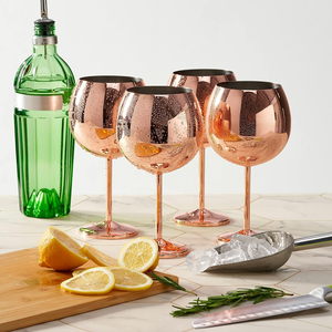 Grands verres à <span class=keywords><strong>vin</strong></span> en acier inoxydable rose doré 600ml/700ml, gobelets incassables en métal à pied <span class=keywords><strong>ballon</strong></span>, verres à <span class=keywords><strong>vin</strong></span> rouge portables et élégants - Product Image 4