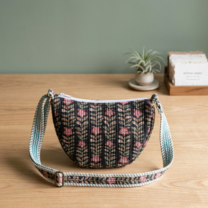 Bolso de Hombro Negro de Algodón Hecho a Mano de Primera Calidad para Mujer, Elegantes Bolsos Bandolera Hechos a Mano con Cierre, Mejor Precio - Product Image 3