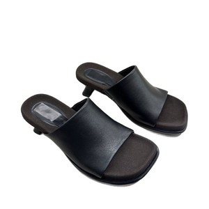Mules de PU con punta abierta y tacón bajo, sandalias de verano para mujer, transpirables, fáciles de poner, tipo zuecos y mules - Product Image 5