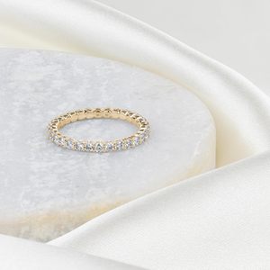 SGARIT Bague d'éternité tendance personnalisée en diamant de laboratoire, or 14 carats, taille brillant, couleur IGI F, clarté VS1-VS2, pour femme, bague de mariage - Product Image 3
