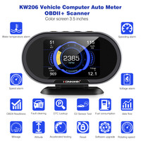 KONNWEI — Scanner — KW206, prise OBD2 pour voiture, compteur de vitesse, écran LCD, consommation de carburant, jauge de température
