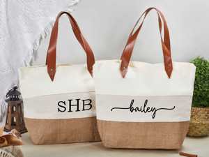 Bohemian Embroidery Jute <strong>Tote</strong> - Festival Beach Bag with Fringe Details - Product Image 3