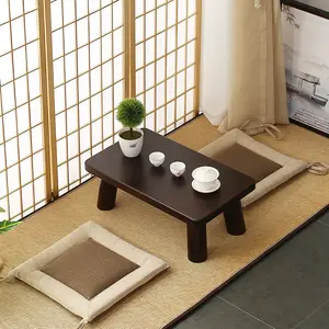 Mobiliário de madeira, mesa de chá de café estilo asiático sala de estar mesa baixa vintage japonês