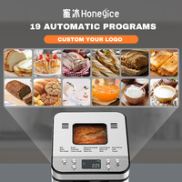 Mesin Pembuat Roti Otomatis Honeyice Electric 2.5LB SC-3209 Kapasitas Besar Stainless Steel Rumah Tangga 25 Program Panggang Digital