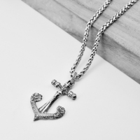 Pendentif de motard Rock gothique, collier ancre de Pirate, pendentif Ahchor