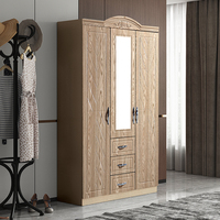 Armoire de chambre à coucher 3 portes en bois, meuble de rangement 1200*1950*400 mm, penderie en bois et plastique – Offre Spéciale