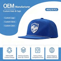 Topi Golf Snapback 6 Panel Oxford Anti Air Bernapas Bordir Unisex Cepat Kering Custom Flat Brim Bill Dot