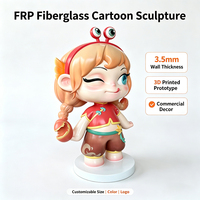 Patung Kepiting Gadis Kartun Kustom dari FRP Fiberglass, Ketebalan Dinding 3.5mm, Prototipe Cetak 3D, Patung Dekorasi IP untuk Mal Restoran