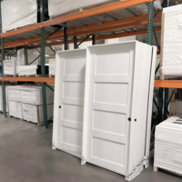 Porte de chambre à coucher en MDF blanc apprêté à 4 panneaux, noyau massif, pour maison, en HDF, pré-montée, style Shaker, en bois, pour entrepôt local aux États-Unis