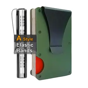 Minimalist Metal Wallet For Men- Slim Aluminum Metal Money Clip Wallet Carbon Fiber Card Holder RFID Blocking Cash Clip