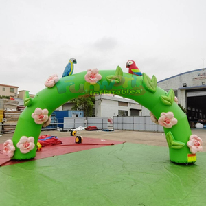 Arche publicitaire gonflable de qualité commerciale avec fleurs et oiseaux - Product Image 1
