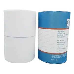 Medical Gauze Roll With X-ray 100% Cotton Gauze Jumbo Roll 10*10Cm Paraffine Gauze Jelonet Roll