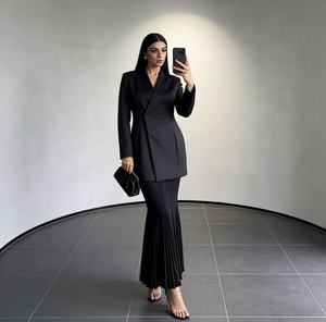 Elegante Conjunto de Blazer Formal <span class=keywords><strong>Azul</strong></span> <span class=keywords><strong>Pastel</strong></span> y Falda Sirena - Perfecto para Invitadas de Boda, Ropa de Oficina y Cenas - Product Image 5
