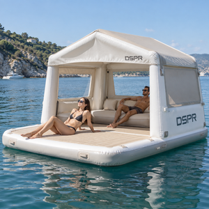 Piattaforma Galleggiante Gonfiabile Personalizzata con Sedute e Tetto Parasole per Hotel Costieri, <span class=keywords><strong>Spiagge</strong></span> e Parchi Acquatici - Product Image 1