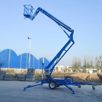 Plate-forme de travail aérienne remorquable montée sur remorque avec nacelle élévatrice articulée à flèche automotrice à rotation de 360 degrés