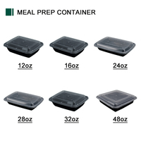 Conteneur alimentaire en plastique PP personnalisé, réutilisable, jetable, pour plats à emporter, salades, repas préparés, soupes, bento, boîte de transport et emballage