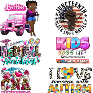 Оптовая продажа, изготовленный на заказ, DTF и DTG, переводная футболка из ПЭТ-материала, термопресс, виниловый моющийся дизайн для одежды - Product Image 3