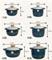 Ensemble de casseroles coréennes en céramique, 6 pièces, légères, durables, saines, résistantes aux hautes températures, compatibles avec les cuisinières à gaz et les fours, faciles à nettoyer