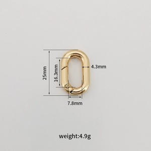 LFEDC Alta Qualidade Pequeno Minúsculo Oval 25mm Aceitar Personalizar Logotipo Faixa Em Forma De O Anel DIY Tag Chaveiro Mosquetão Com Snap Hook - Product Image 6