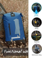 Sac à dos étanche en polyester avec fermeture éclair, en bâche recyclée 500D PVC, 20L-40L, pour le camping en plein air