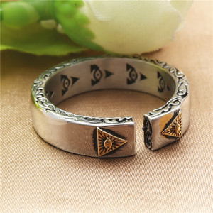 Stainless Steel Freemason Eye <b>Ring</b> Geometric Design Unisex Jewelry Gift - Product Image 1