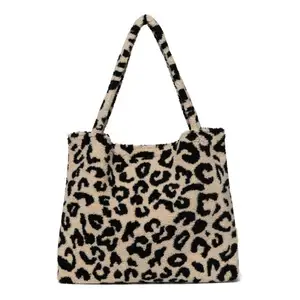 Fashion Selling Puffy Mom Bag Large Capacity Shoulder Leopard Teddy Tote Bag