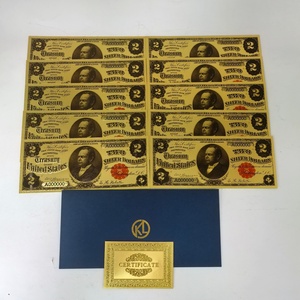 定制纪念品美国2美元证书钞票金箔钞票收藏 - Product Image 5