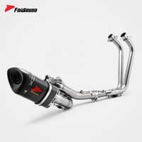 Sistema de Escape para Motocicleta Forsound, Precio de Fábrica al por Mayor, Silenciador de Fibra de Carbono Akrapovic, Sistema Completo para MT07 2014-2026