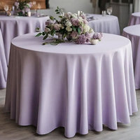 Nappe en polyester en gros, ronde de 120 pouces, sans plis, couleur unie, pour décoration de mariage, banquet et fête