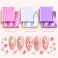 Rouleau à billes de gel pour ongles de 3 mm, plaque en silicone double face pour la modélisation de fleurs 3D, outil de sculpture pour l'art des ongles DIY