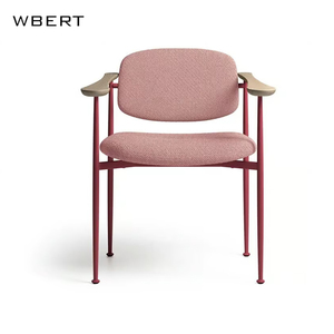 WBERT Chaise de salle à manger en bois massif de luxe moderne italienne avec accoudoir léger pour maison salon réception négociation dossier - Product Image 6