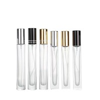 Flacons de parfum vides de 10 ml à fond épais, ronds et carrés, transparents, rechargeables, flacons de parfum en verre de 10 cc pour échantillons, flacon pulvérisateur de parfum