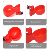 Nouvelle Abreuvoir Automatique en Plastique pour Poulets, Bol à Eau Rouge pour l'Élevage de Volailles, Abreuvoir pour Poussins, Canards, Oies