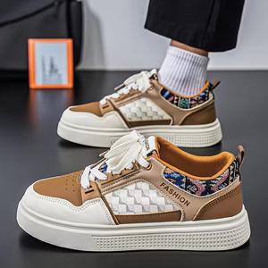 2025 New Trendy Versatile Sports Casual Shoes Non-slip <b>Platform</b> Men's Flat Board Shoes High-quality leather sports Shoes - Product Image 5