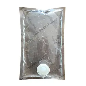 Kundendefinierte transparente Tüte in Box 3 L 5 L mit Spenderschalter für Saft Wein flüssiger Handseife BIB-Tasche