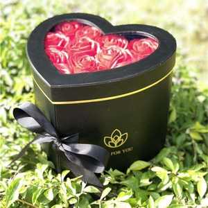 Boîte cadeau classique à double couche en forme de cœur, à ouverture rotative, avec motif floral, en papier – Meilleures ventes - Product Image 5