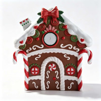 Décorations de Noël personnalisées en fibre de verre, sculpture de maison de Père Noël en pain d'épices pour jardin, hôtel, centre commercial, espaces commerciaux