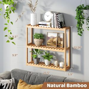 Estante de Bambú Ajustable de 3 Niveles para Libros - Product Image 3