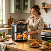 Freidora de Aire Anbolife 8.5L, Solo Venta al Por Mayor, Libre de PFAS, Fabricante para Propietarios de Marcas, OEM, Catorce Programas Preestablecidos, Panel de Olla para Freír