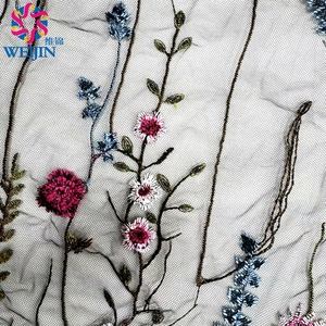 Kustom tujuh warna bordir cetak Tulle kain jala kuat Warp kain rajut untuk bunga pakaian kasual wanita - Product Image 6