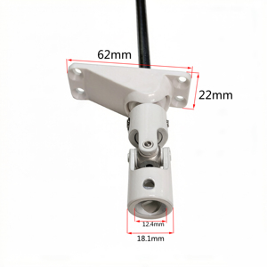 Joint universel à manivelle hexagonale de 7 mm avec <span class=keywords><strong>support</strong></span> de montage pour volets roulants, finition blanche - Product Image 1