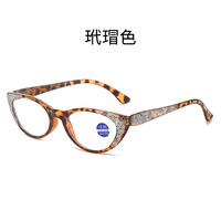 Lunettes de lecture œil de chat pour femmes, anti-lumière bleue, pour ordinateur, avec strass, charnière à ressort, 1.50, en plastique