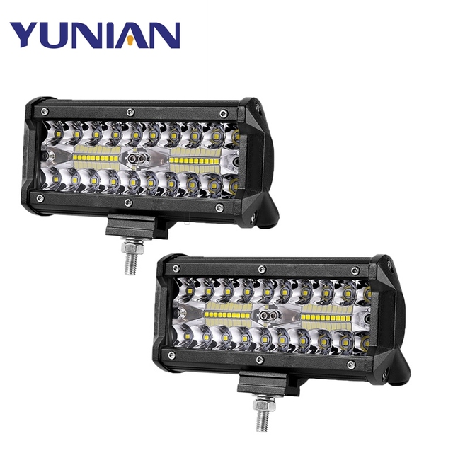 7inch 120W Led Light Bar 12v Offroad Accessories 4x4 Car Trucks Flood Spot Beam Led Work Light Auto Fog Driving Lamp for SUV 4WD