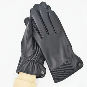 XJ fabbrica a buon mercato moda guanti da uomo logo personalizzato vera pelle di pecora guanti